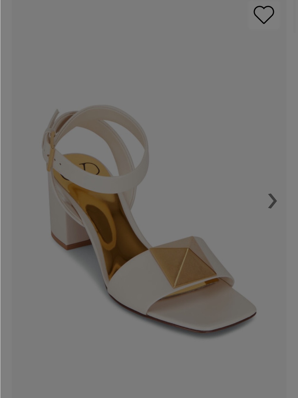 Valentino Women's White Block Heel Sandal with Gold Accent size 6 (36)